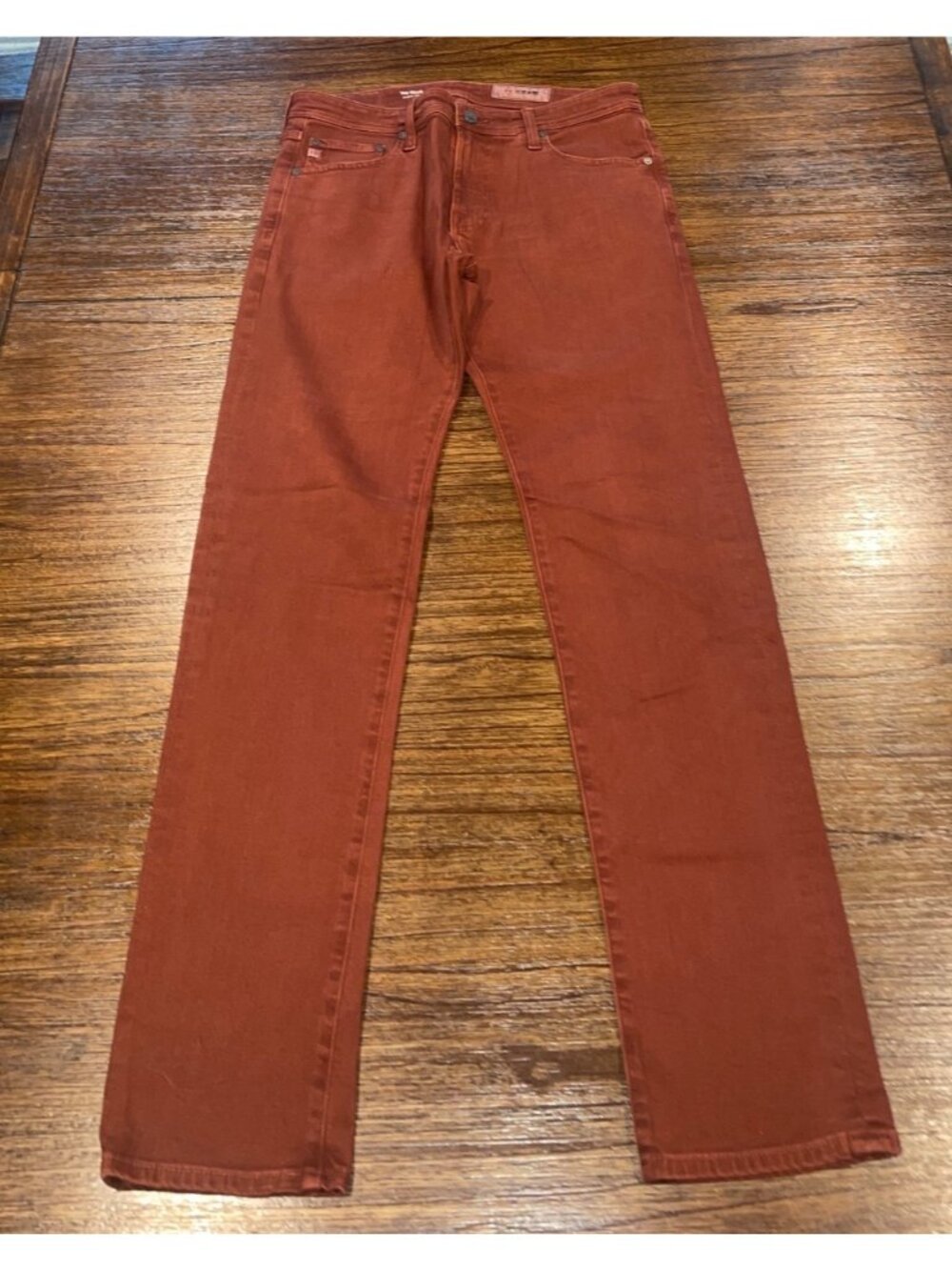AG Tellis Modern Slim Jean 31x32.5 Red 7 Yrs Sulfur Crimson AG-ED Denim Stretch